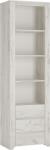 Mobikon Biblioteca cu 4 polite 3 sertare din lemn alb craft Angel 56x40x77 cm (0000109385) - decorer Vitrina