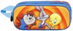 KARACTERMANIA - Penar 3D Looney Tunes Space Jam cu 2 compartimente, 22x9.5x8 cm (KM02680) Penar