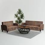 vidaXL Set canapea, 2 buc. , piele artificială de căprioară, maro (275226) Canapea