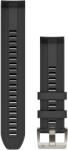 Garmin Curea Garmin Quickfit 22mm, de silicon, neagră, cataramă argintie (MARQ)