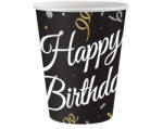 GoDan S. A Papír pohár 6 db/cs --Happy Birthday, fekete,
