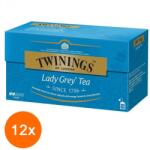 TWININGS Set 12 x 25 Pliculete Ceai Negru Lady Grey Twinings