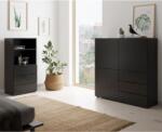 FMD Comodă cu 3 uși și 3 sertare, negru 557-002E (443703) Comoda