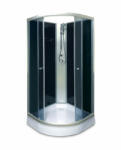 Aqualife Hátfalas zuhanykabin 80x80x195cm íves, fekete, Opal 508C Aqualife (28515)