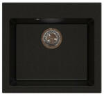 LunArt Basic Lily egymedencés gránit mosogató 48, 5x45 cm, csapfurat nélkül, golden black 5999861632527 (5999861632527)