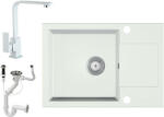  Gránit Mosogató EOS Adria + Design Csap + Dugóemelő (fehér)