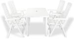vidaXL Set mobilier de exterior 5 piese, alb, plastic 275074