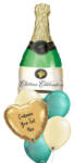  Héliumos luficsokor születésnapra, ballagásra, pezsgős üveg, egyedi lufival - INGYENES KISZÁLLÍTÁSSAL (LUFI924485)