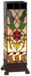 Clayre & Eef Veioza cu baza polirasina maro abajur din sticla Tiffany 12x12x35 cm (5LL-9234)