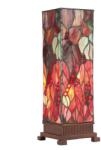 Clayre & Eef Veioza cu baza din polirasina maro si abajur din sticla Tiffany II 12 cm x 12 cm x 35 h (5LL-9235)