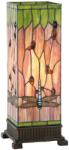 Clayre & Eef Veioza cu baza din polirasina maro si abajur din sticla Tiffany 18 cm x 18 cm x 45 h (5LL-9218)