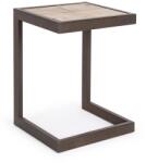 Bizzotto Taburet din fier maro cu sezut lemn natur Blocks 36x32x47 cm (0740254)