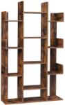 VASAGLE Könyvespolc, fa alakú könyvespolc 13 tároló polccal, 86 x 25 x 140 cm (LBC67BXV1)
