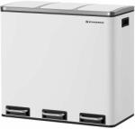 SONGMICS Konyhai pedálos szemetesdoboz, szelektív hulladékgyűjtő, 3 x 18 l, fehér (LTB54WT)