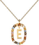 PDPAOLA Gyönyörű aranyozott nyaklánc "E" betű LETTERS CO01-264-U (lánc, medál) - vivantis