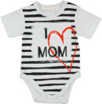 Andrea Kft I LOVE MY MOM" feliratos rövid ujjú baba body fehér
