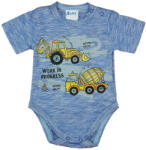 Asti Rövid ujjú baba body munkagépes mintával kék