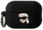 Karl Lagerfeld Husă din silicon Karl Lagerfeld 3D Logo NFT Karl Head pentru Airpods Pro 2 neagră