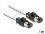 Delock Cablu de retea RJ45 Cat. 6A S/FTP cu cleme colorate rotative 3m Alb, Delock 80171 (80171)