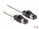 Delock Cablu de retea RJ45 Cat. 6A S/FTP cu cleme colorate rotative 1m Alb, Delock 80169 (80169)