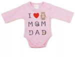 AB ABR Hosszú ujjú pamut body - Rózsaszín - Mom Dad (68)
