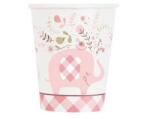 Godan Floral Elephant Pink, Rózsaszín Elefánt papír pohár 8 db-os 266 ml MLG822294