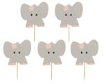  Pink Elephant, Elefánt díszítő pálca, topper 10 db-os (MLG153668)