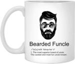  Cana alba din ceramica, cu mesaj, pentru unchi, Bearded Funcle, 330 ml (NBNCJ71)