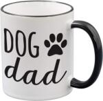  Cana alba din ceramica, cu toarta neagra, cu mesaj pentru iubitorii de caini, Dog Dad, 330 ml (NBNCJ56)