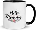  Cana alba din ceramica, cu toarta neagra, cu mesaj pentru viitoare mamici, My new name is Mommy, 330 ml (NBNCJ49)
