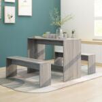 vidaXL Set mobilier de bucătărie, 3 piese, stejar sonoma gri, PAL (812970)
