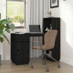 vidaXL Birou, negru, 110x53x117 cm, lemn masiv de pin (814513)