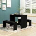 vidaXL Set mobilier de bucătărie, 3 piese, negru, PAL (809477)