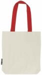 Neutral Bevásárlótáska színes táskafülekkel organikus Fairtrade biopamutból - Természetes / piros (NE-O90002-1000279288)