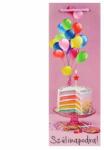 CQ Kft Ajándéktasak italos Szülinap tortás rózsaszín 12, 5x10x34, 5cm (620446)