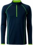 James & Nicholson (Daiber) Tricou funcțional pentru bărbați cu mânecă lungă JN498 - Albastru închis / galben deschis | S (1-JN498-1752350)