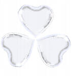 Balloons4party Set 3 baloane folie inima argintie 25 cm