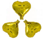 Balloons4party Set 3 baloane folie inima aurie 25 cm
