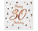 GoDan B&C Happy Birthday White-Rose Gold 30 szalvéta 20 db-os 33x33 cm (MLG165135)