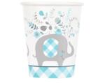 Godan Floral Elephant Blue, Kék Elefánt papír pohár 8 db-os 266 ml (MLG822140)