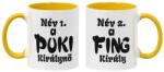  Fing király & Puki királynő - Névre szóló - Páros Színes Bögre (2db) (248848)