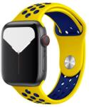 SmartWatcherz Szilikon Sport Apple Watch Szíj Sárga-Midnight Blue, M/L, 42, 44, 45, 49mm (10399-12108)