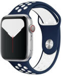 SmartWatcherz Szilikon Sport Apple Watch Szíj Midnight Blue-Fehér, S/M, 42, 44, 45, 49mm (10399-11705)