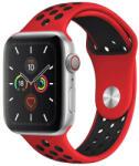 SmartWatcherz Szilikon Sport Apple Watch Szíj Piros-Fekete, S/M, 42, 44, 45, 49mm (10399-15766)
