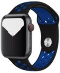 SmartWatcherz Szilikon Sport Apple Watch Szíj Fekete-Kék, M/L, 42, 44, 45, 49mm (10399-10432)