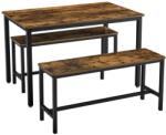 VASAGLE Étkezőasztal 2 paddal, 110 x 75 x 70 cm, rusztikus barna (KDT070B01V1)