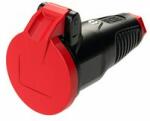 PCE Dugalj lengő 2P+E piros gyűrűvel fedeles 16A 230V egyenes fekete gumi csavaros IP54 Taurus2 PCE - 2512-sr (2512-sr)