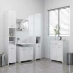 vidaXL Set mobilier de baie, 4 piese, alb extralucios (3071717)