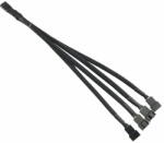 UpHere Cablu Adaptor UpHere FH-04, Splitter 1 Intrare - 4 Iesiri, 4 Pini 12V PMW, 25cm, Negru (UP-FH-04)