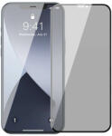 Baseus Set 2x Folie Sticla Protectie Full Privacy iPhone 12 Mini, Baseus Rigid-Edge Anti-Spy, 3D Full Glue 9H, 0.3 mm, Rama Antisoc (SGAPIPH54N-TG01)